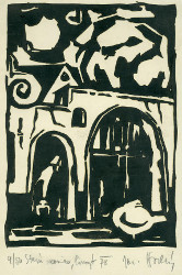 
      		Stará vesnice, linoryt, 1978      	